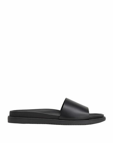 8 By Yoox Polish Leather Slides Man Sandals Black Calfskin Cover