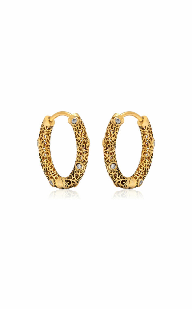 Amrapali - Jali 18K Yellow Gold Diamond Hoop Earrings - Gold - Gifts For Her Cover