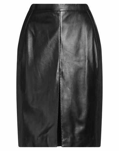 Saint Laurent Woman Midi skirt Black Lambskin Cover