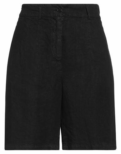 Aspesi Woman Shorts & Bermuda Shorts Black Linen Cover