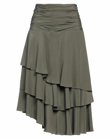 Lardini Woman Midi skirt Military green Acetate, Silk Cover