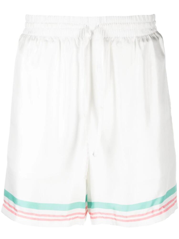 Casablanca Tennis Club Icon silk track shorts - White Cover