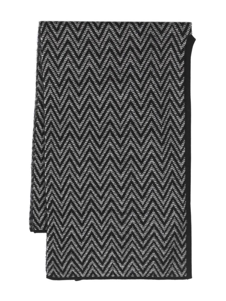 Missoni zig-zag intarsia-knit scarf - Black Cover