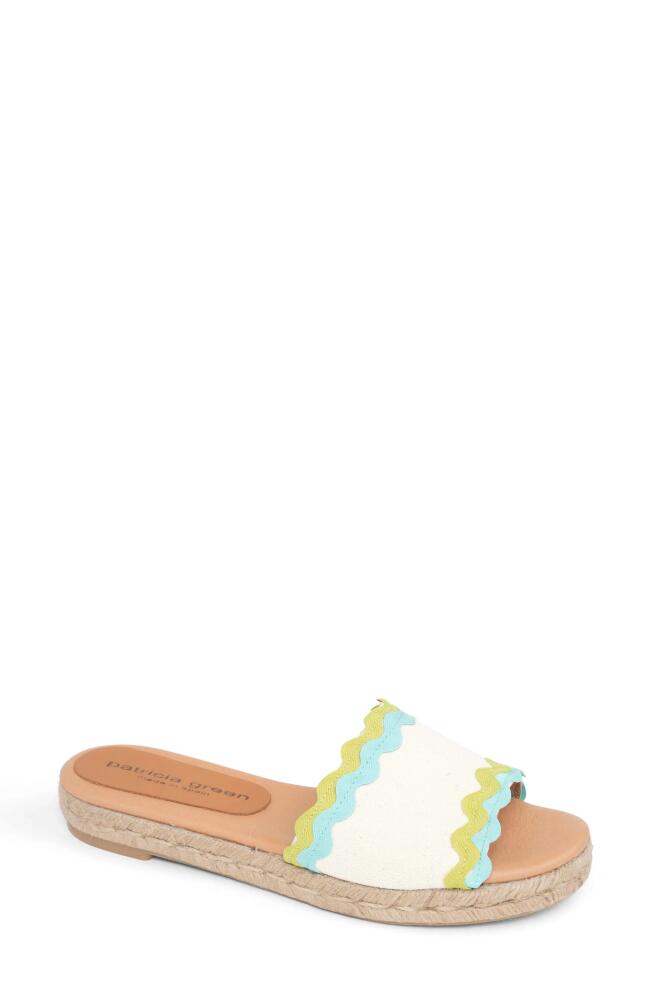 patricia green Ava Ric Rac Platform Espadrille Slide Sandal in Lime/Aqua Cover