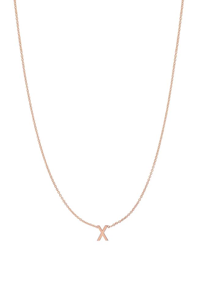 BYCHARI Initial Pendant Necklace in 14K Rose Gold-X Cover