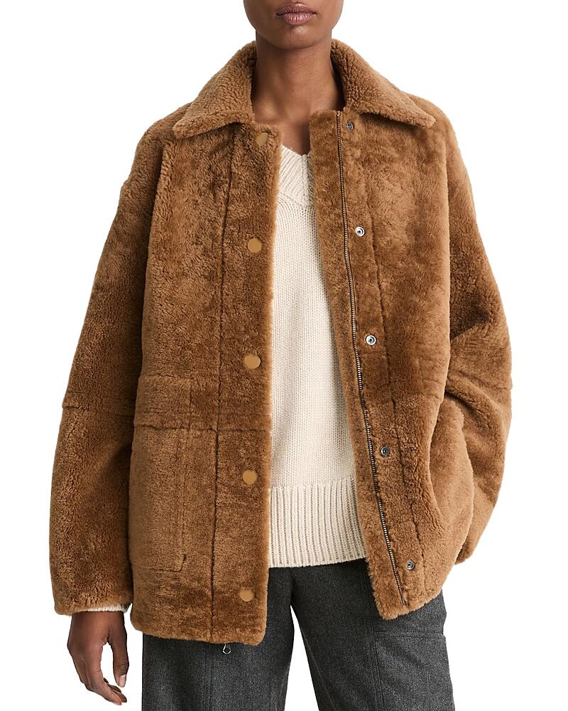 Vince Reversible Shearling Coat Cover