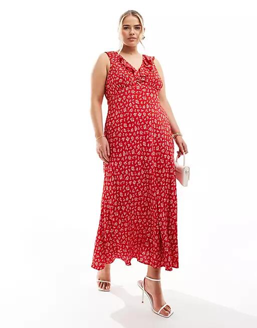 Ever New Curve midi dress in red ditsy floral Cover