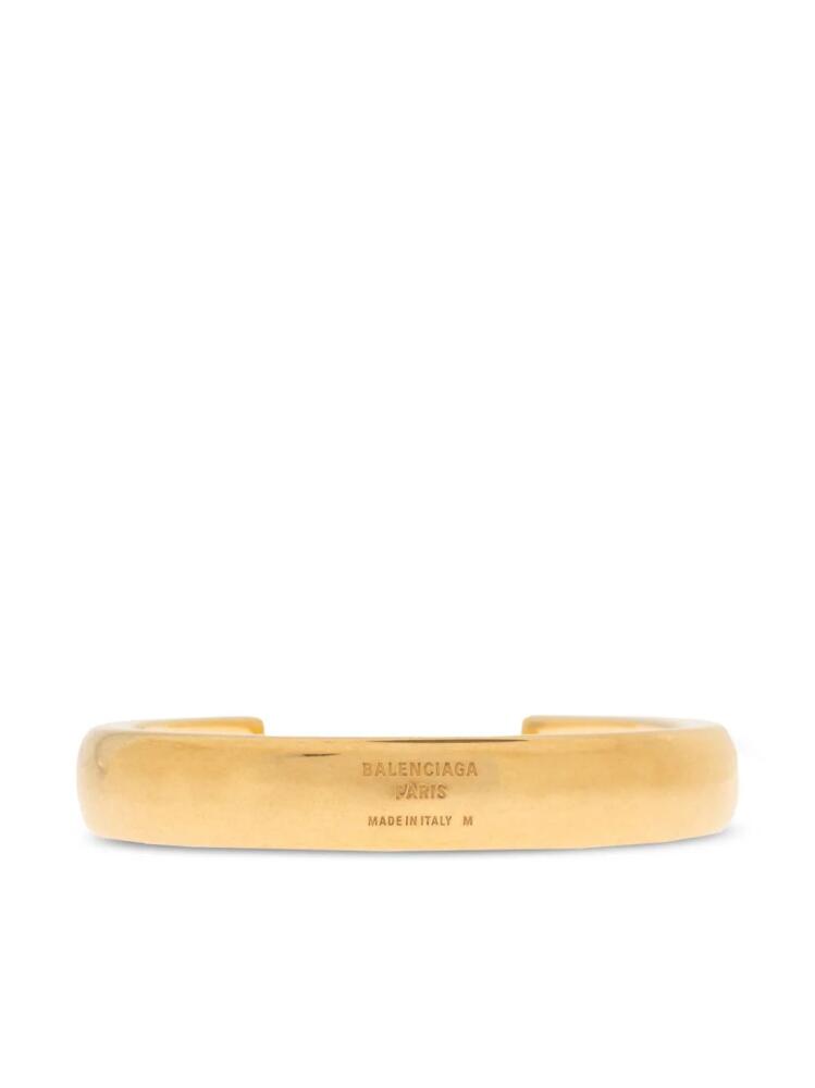 Balenciaga logo-engraved cuff bracelet - Gold Cover