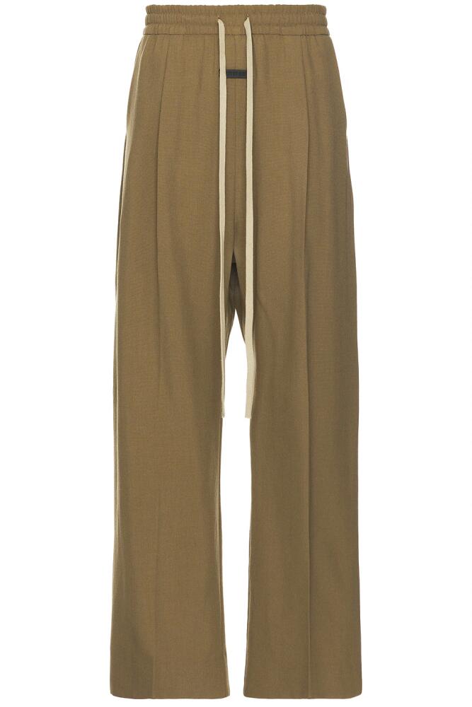 Fear of God Virgin Wool Single Pleat Wide Leg Pant in Brown Cover