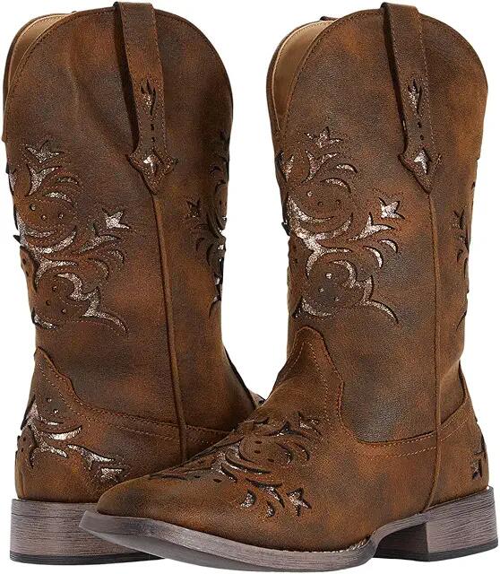 Roper Kennedy (Cognac Faux Leather/Metallic Copper Underlay) Cowboy Boots Cover