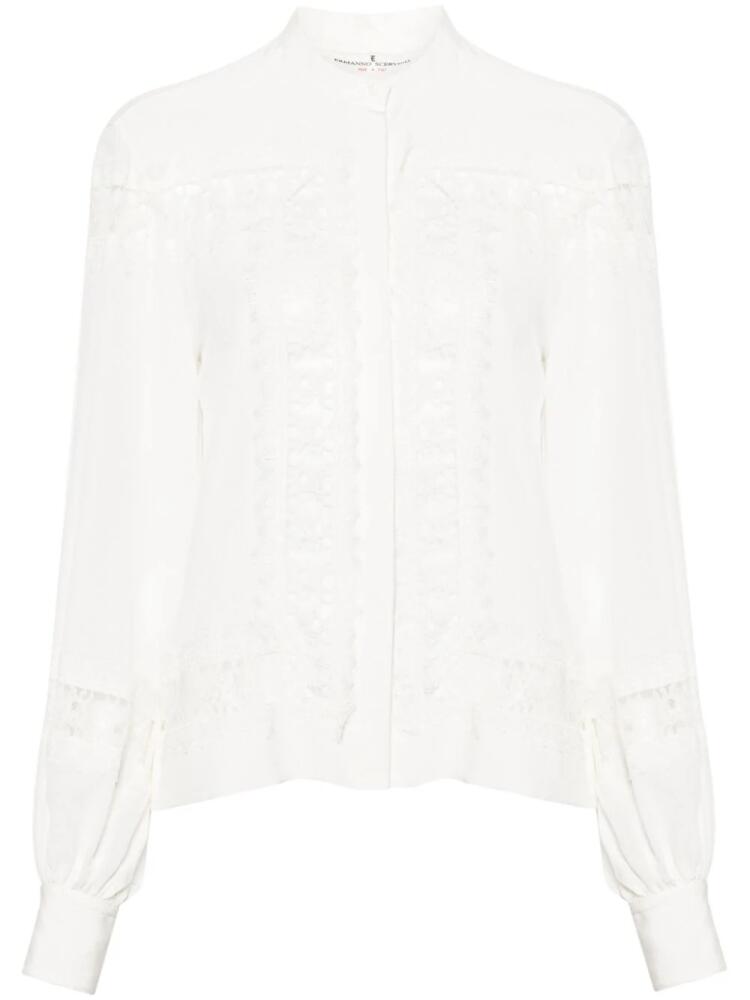 Ermanno Scervino floral-lace silk shirt - White Cover