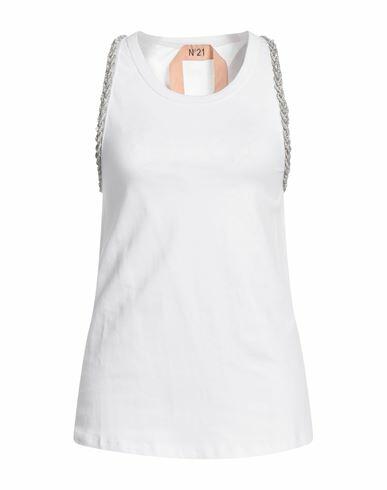 N°21 Woman Tank top White Cotton, Glass, Silicone Cover