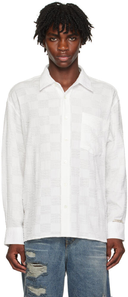 ADER error White Check Shirt Cover