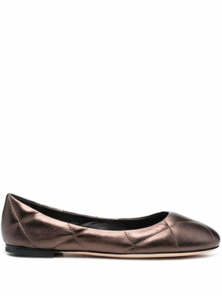 AGL Karin padded leather ballerina shoes - Brown Cover