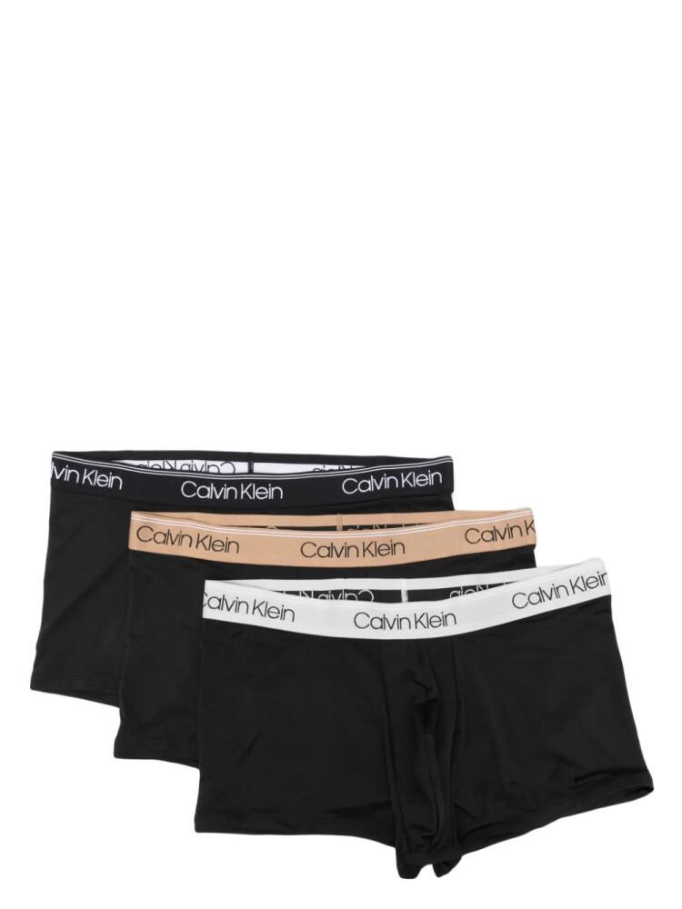 Calvin Klein logo-waistband slip-on briefs (set of three) - Black Cover