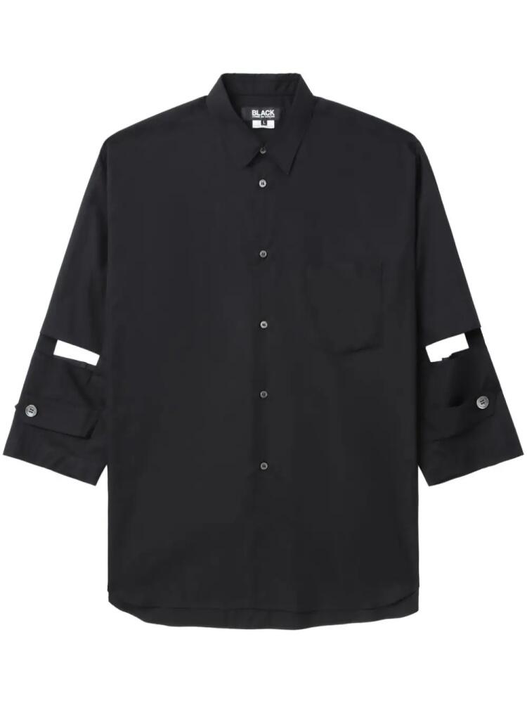 Black Comme Des Garçons cut-out cotton-poplin shirt Cover