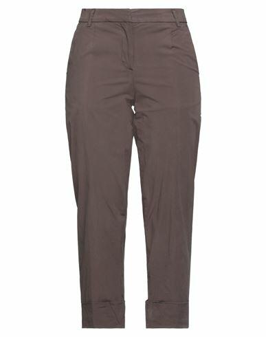 Homeward Clothes Woman Pants Brown Cotton, Elastane Cover