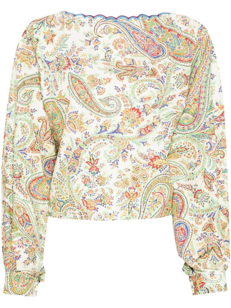 ETRO paisley-print cotton blouse - Green Cover