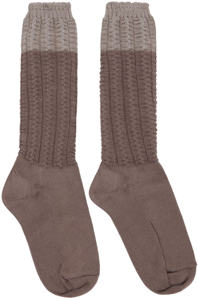 HOMME PLISSÉ ISSEY MIYAKE Taupe Churros Socks Cover