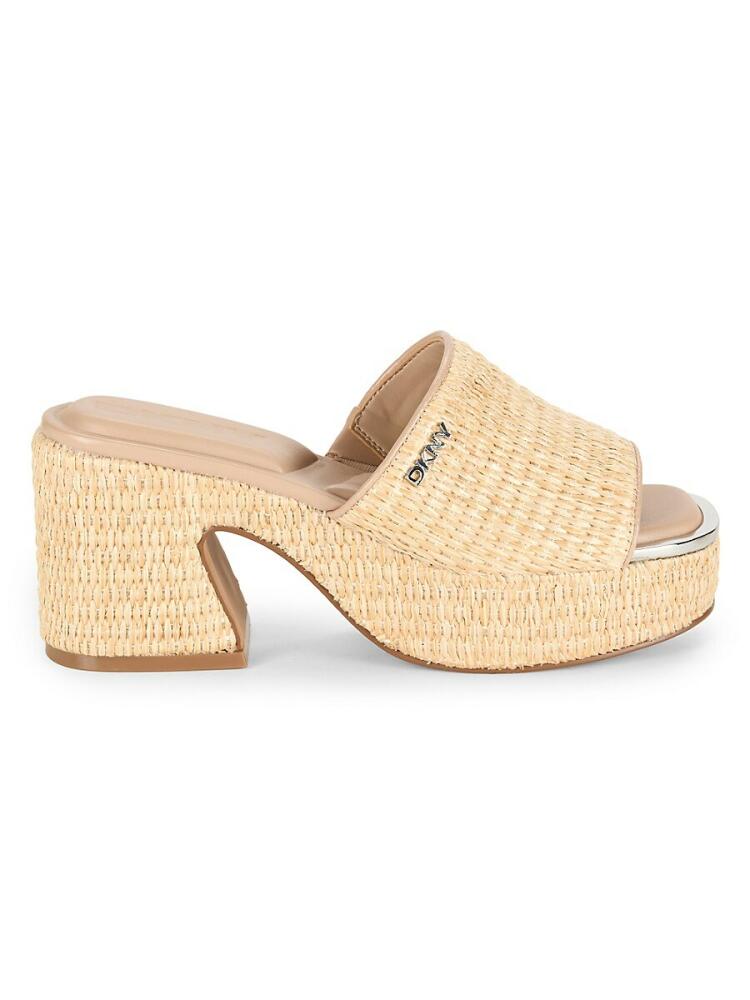 DKNY Women's Desirae Textured Platform Sandals - Natural Cover