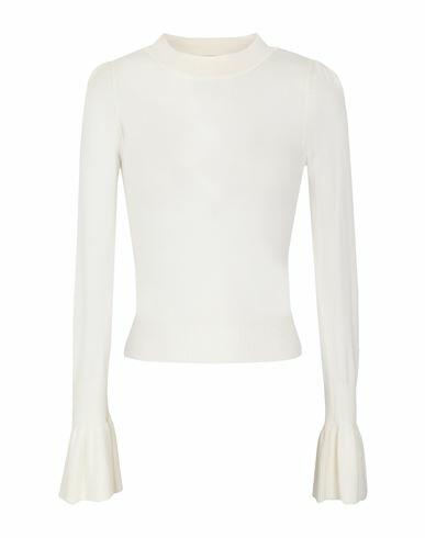 8 By Yoox Knit Bell Sleeve Mock-neck Sweater Woman Sweater White Viscose, Polyester Cover