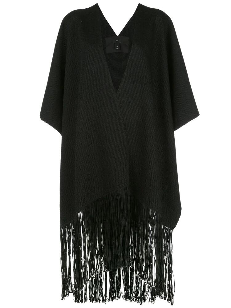 VOZ oversized fringed poncho - Black Cover