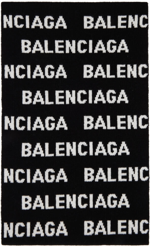 Balenciaga Black & White All Over Scarf Cover