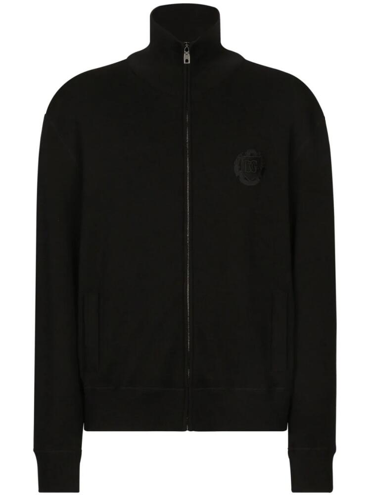 Dolce & Gabbana logo-patch zip-up cardigan - Black Cover