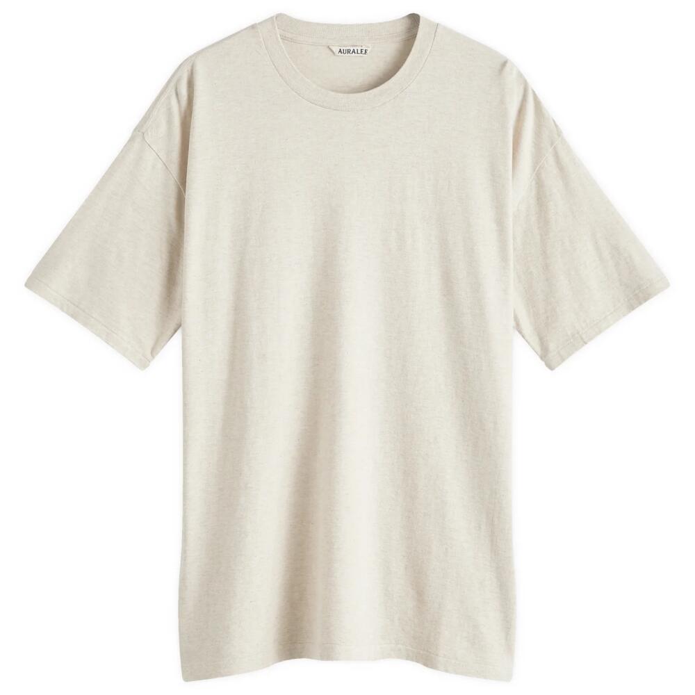 Auralee Men's Seamless Crew Neck T-Shirt in Top Brown Cover