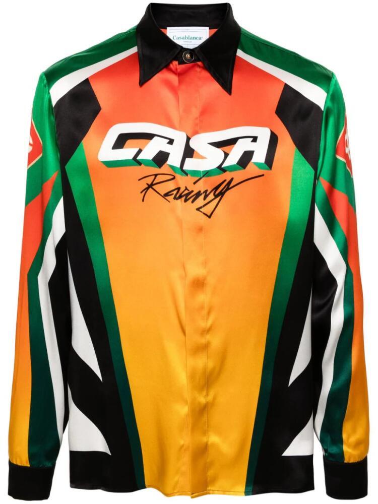 Casablanca Moto Sport silk shirt - Orange Cover