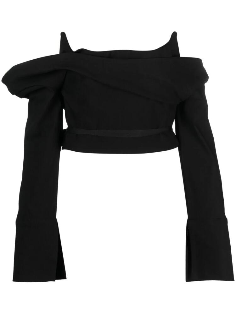 Ioana Ciolacu off-shoulder top - Black Cover