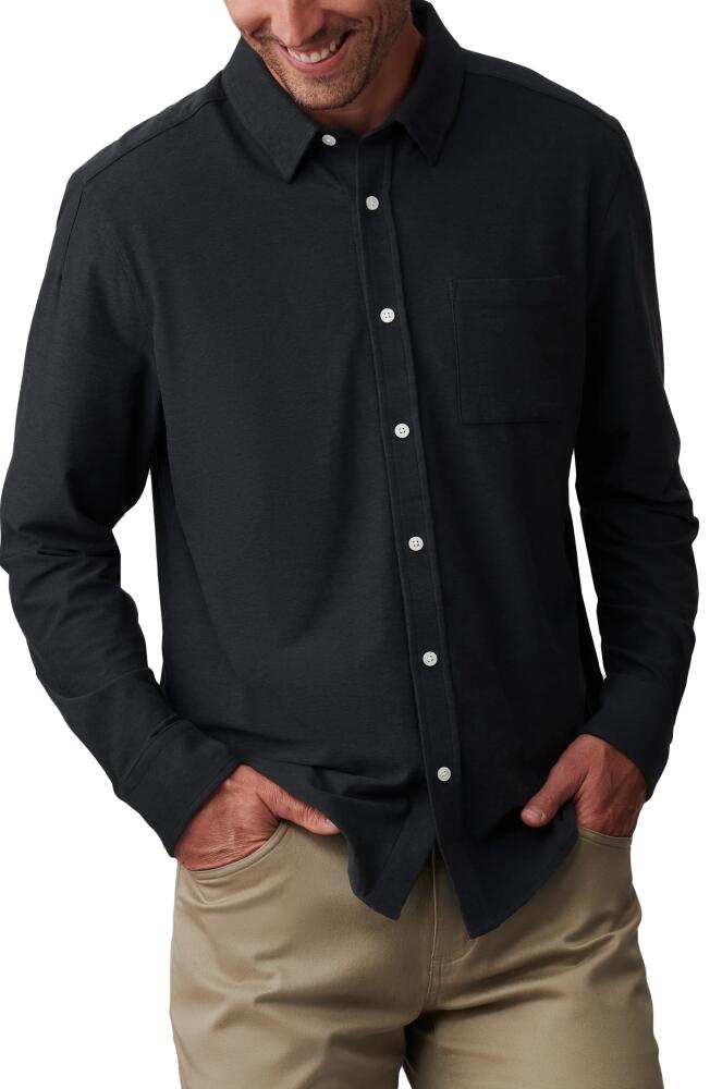 Rhone WFH Knit Button-Up Shirt in Black Heather Cover