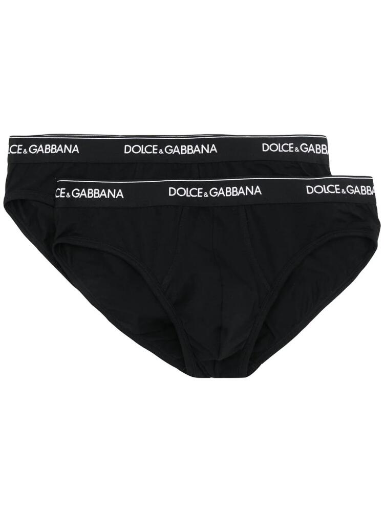 Dolce & Gabbana logo-waistband boxer briefs (pack of two) - Black Cover