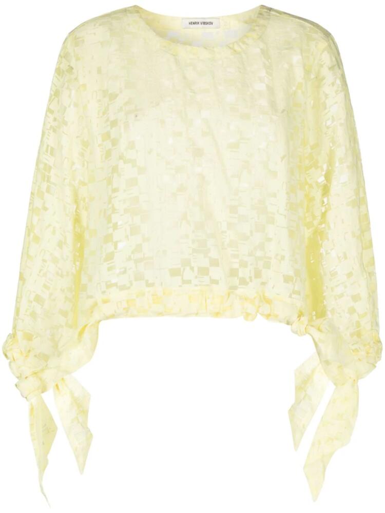 Henrik Vibskov Bulk geometric-pattern sheer blouse - Yellow Cover