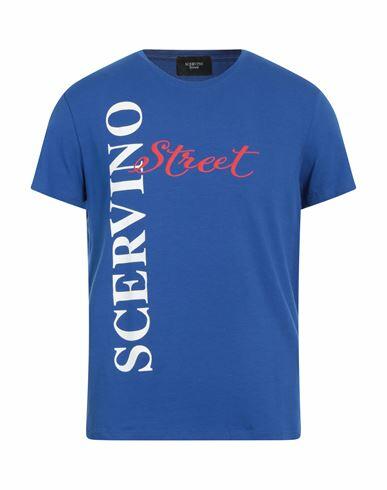 Scervino Man T-shirt Blue Cotton, Elastane Cover