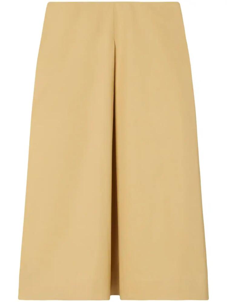 Tory Burch pleated cotton midi skirt - Neutrals Cover