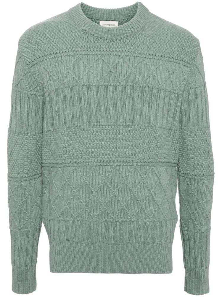 Oliver Spencer patterned knit jumper - Green Cover