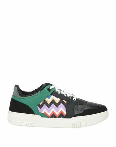 Missoni Man Sneakers Black Leather, Textile fibers Cover