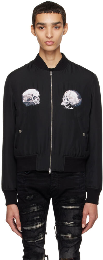 AMIRI Black Wes Lang Edition Dual Skull Bomber Cover