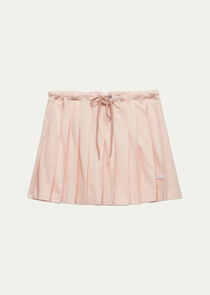 Prada Pleated Pique Drawstring Mini Skirt Cover