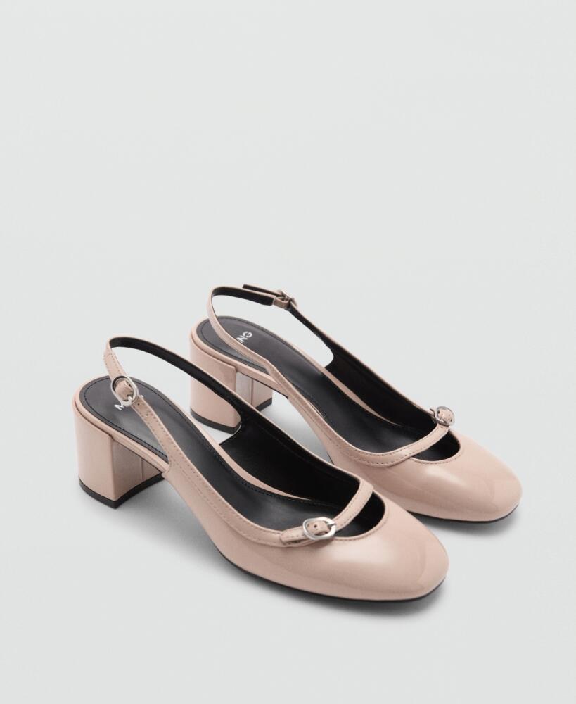 Mango Women's Buckle Heel Shoes - Nude Cover