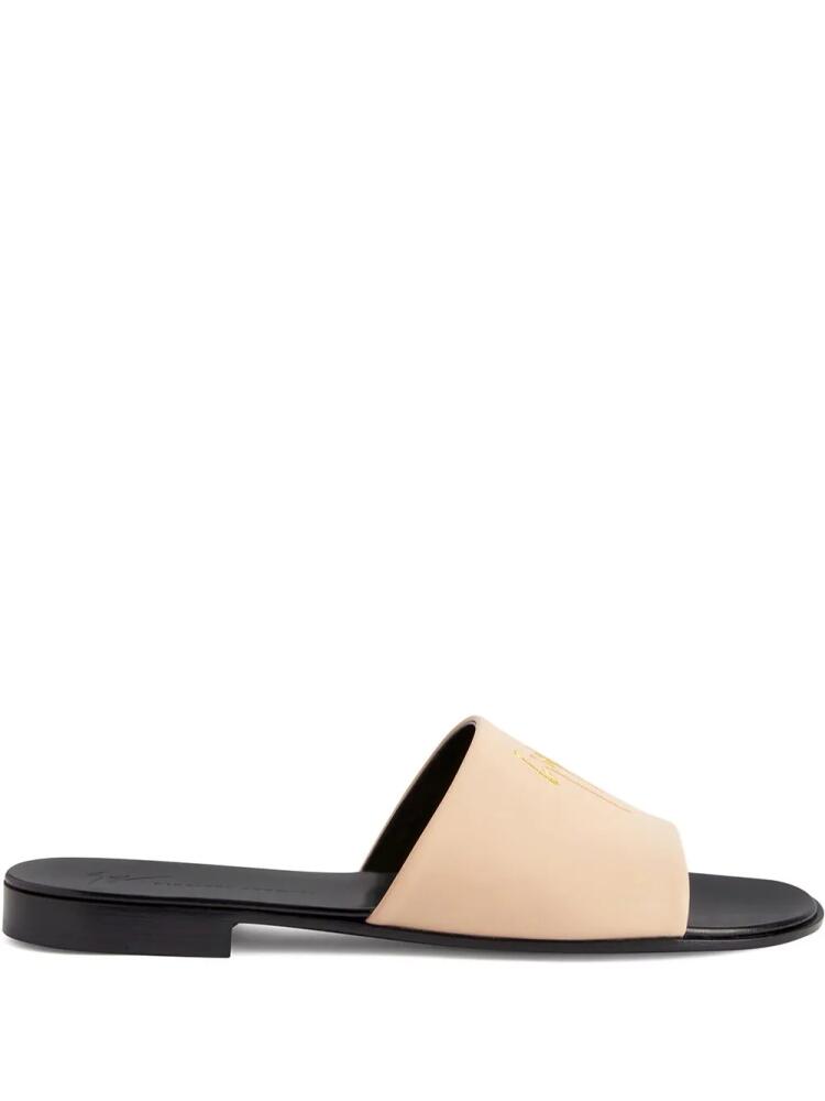 Giuseppe Zanotti embroidered logo sandals - Neutrals Cover