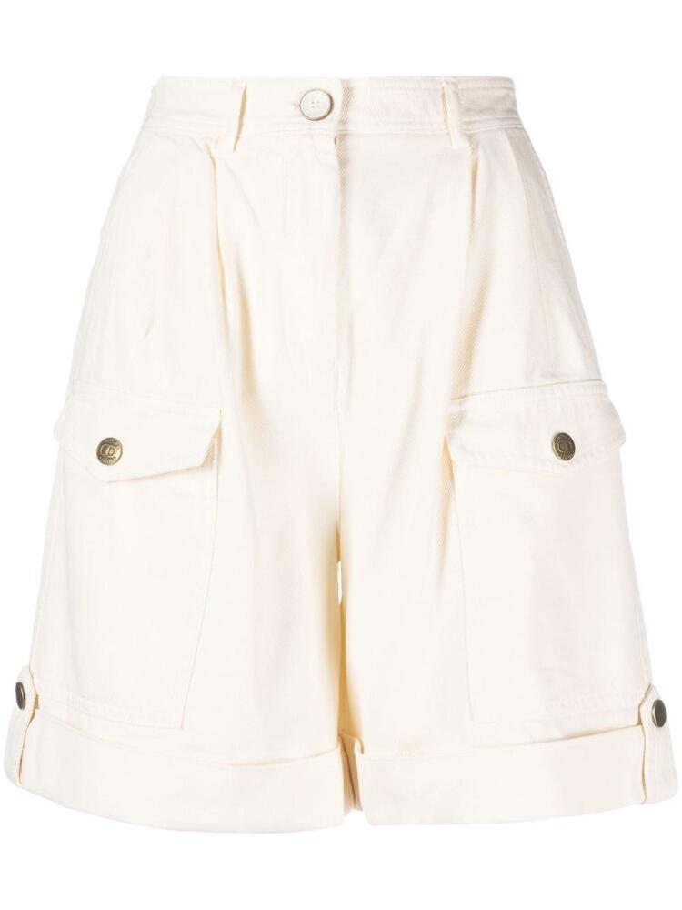 TWINSET belted cotton cargo shorts - Neutrals Cover