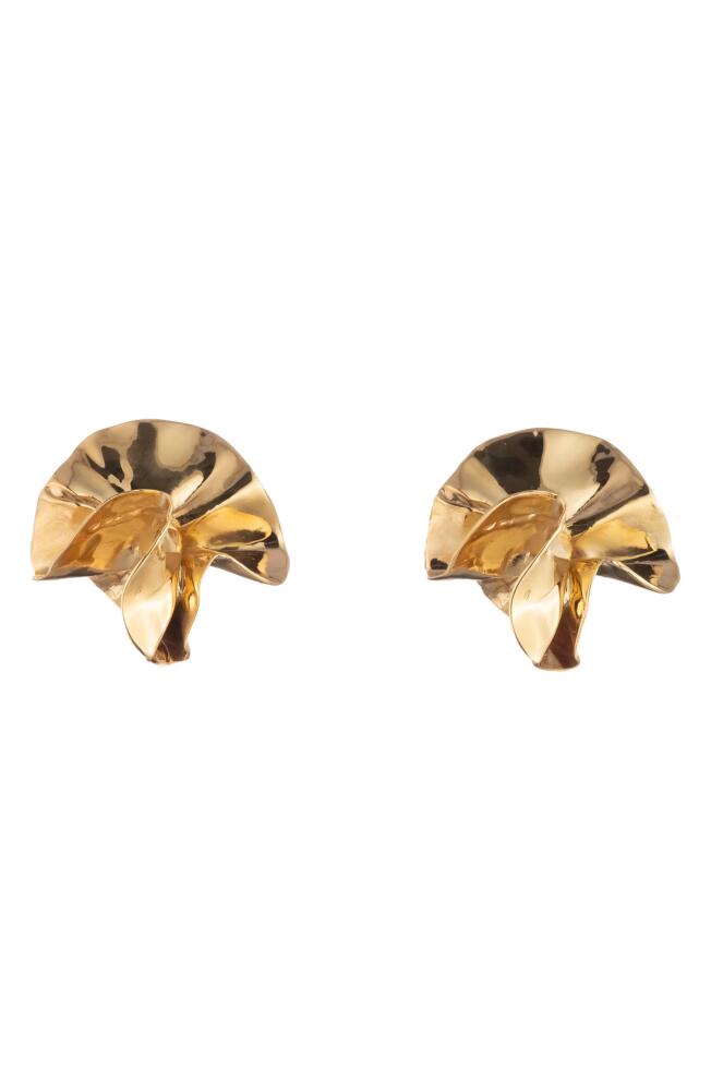 Sterling King Delphinium Mini Stud Earrings in Gold Cover