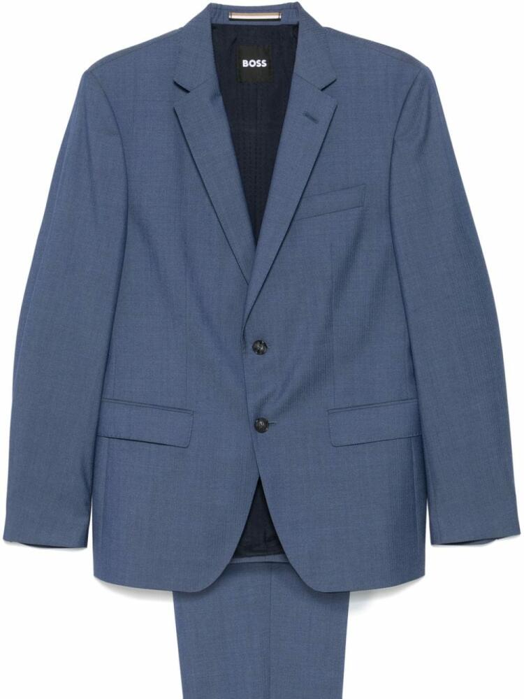 BOSS herringbone virgin wool suit - Blue Cover