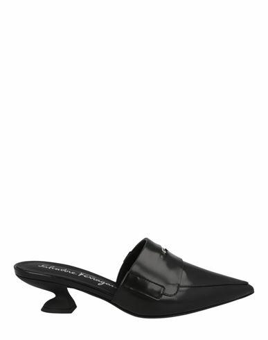 Ferragamo Nyta Leather Mules Woman Mules & Clogs Black Calfskin Cover