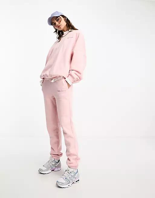 Pacsun script slogan wide leg sweatpants in silver pink - part of a set Cover