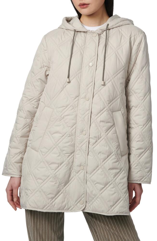 Bernardo Hooded Quilted Liner Jacket in Eggshell Cover