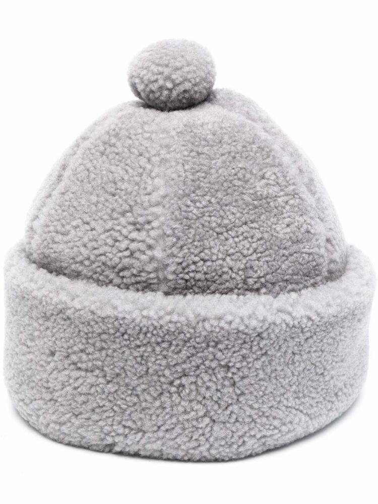 Thom Browne pom-pom shearling beanie - Grey Cover