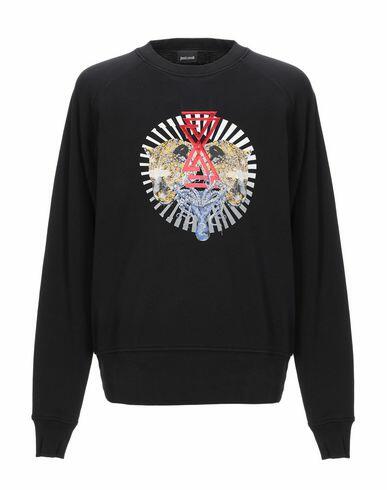 Just Cavalli Man Sweatshirt Black Cotton Cover